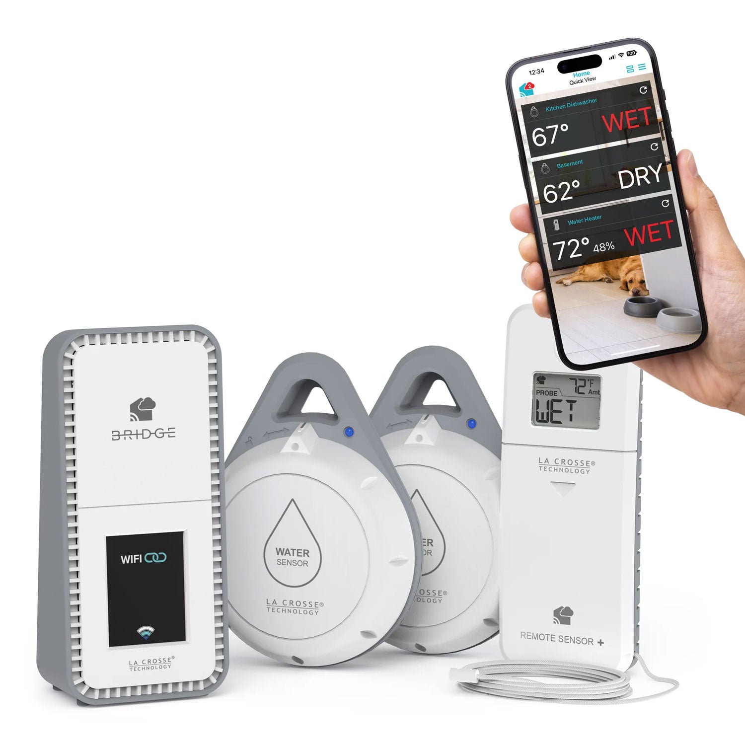 X100 Bridge Wi-Fi Gateway with Leak Geek Advanced Wi-Fi Alert System